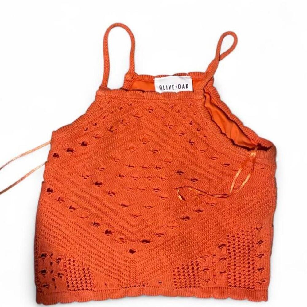 Orange knit crop top